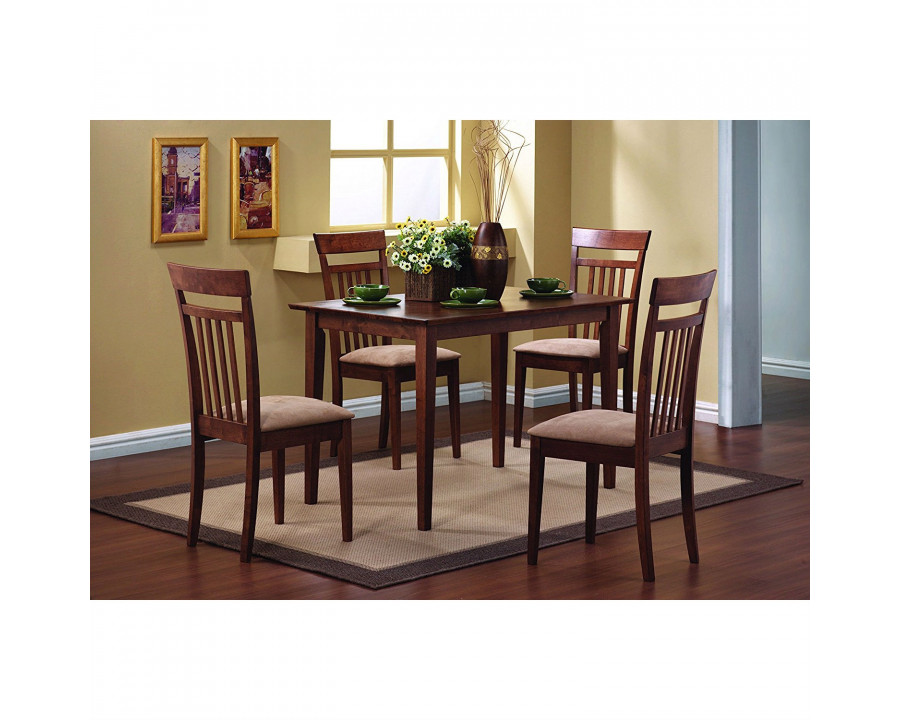 FaFurn - 5-Piece Dining Set with Rectangular Table and 4 Chairs in Chestnut