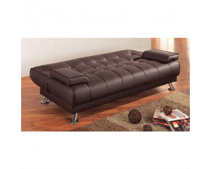 FaFurn™ Modern Sofa-Bed - Brown, Faux Leather