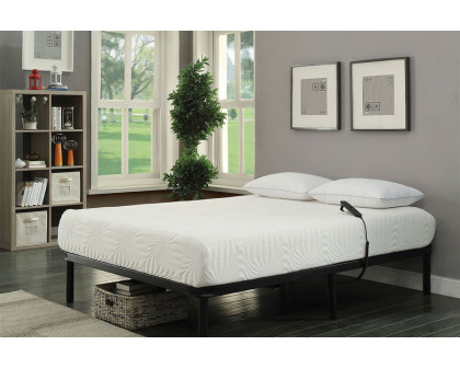 FaFurn - Full Size Sturdy Black Metal Adjustable Bed Base with Remote