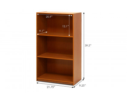 FaFurn Modern 3-Shelf Bookcase - Light Cherry