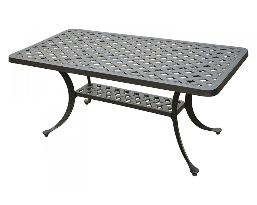 FaFurn - Solid Cast Aluminum 21 X 42 Inch Outdoor Charcoal Dining Table