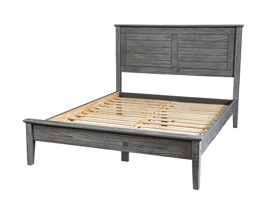 FaFurn Contemporary Solid Pine Platform Bed in Queen Size - Gray