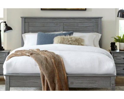 FaFurn Contemporary Solid Pine Platform Bed in Queen Size - Gray