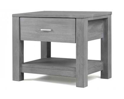 FaFurn - Contemporary Gray Solid Pine 1 Drawer Nightstand