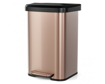 FaFurn 13 Gallon Trash Can with Soft Close Lid - Gold