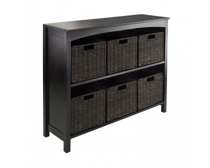 FaFurn - 3-Tier Shelf Dresser with 6 Storage Baskets