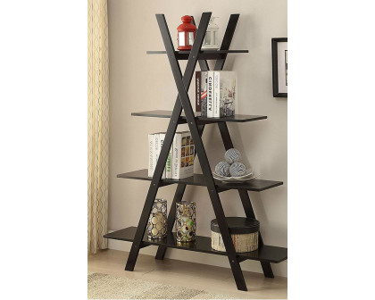 FaFurn - Modern A-Frame 4-Shelf Bookcase Bookshelf Display Shelves