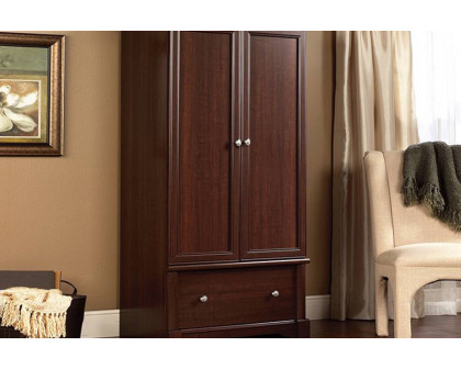 FaFurn - Rustic Cherry Drawer and Garment Rod Wardrobe Armoire