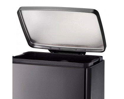 FaFurn 13 Gallon Trash Can with Step Lid - Black