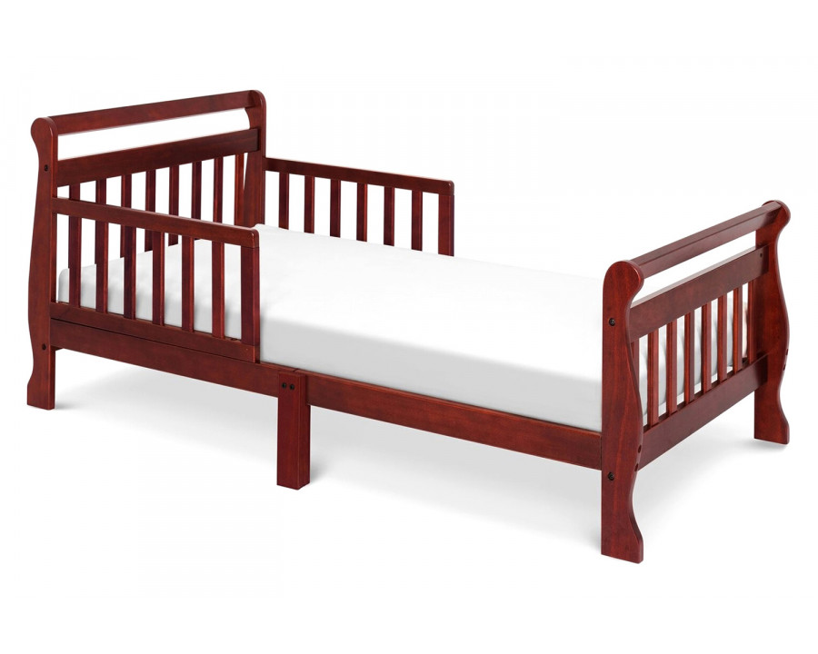 FaFurn - Wooden Modern Toddler Sleigh Bed with Slatted Guard Rails