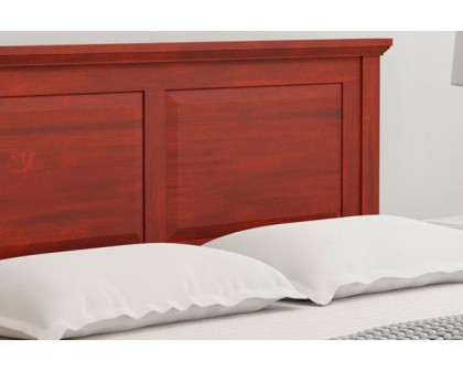 FaFurn Traditional Full Size Platform Bed with Headboard - Cherry, Wood