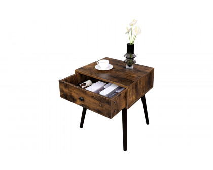 FaFurn Modern Rustic Farmhouse Table 1 Drawer Nightstand