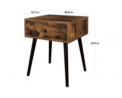 FaFurn Modern Rustic Farmhouse Table 1 Drawer Nightstand