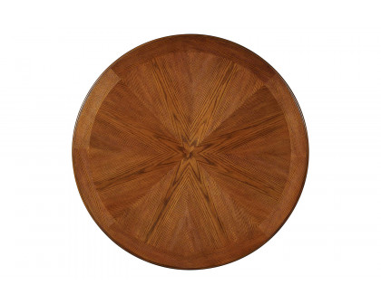 FaFurn - Modern Classic 48-Inch Round Dining Table in Medium Walnut Wood Finish