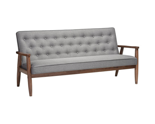 FaFurn - Modern Sofa with Wood Frame in Gray, Fabric