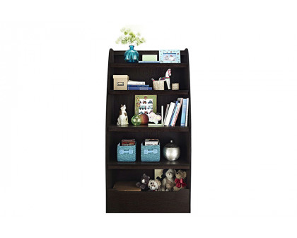 FaFurn - Kids 4-Shelf Bookcase in Espresso Wood Finish Childs Bedroom