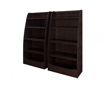 FaFurn - Kids 4-Shelf Bookcase in Espresso Wood Finish Childs Bedroom