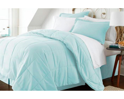 FaFurn California King Size 6-Piece Reversible Comforter Set - Aqua Blue, Microfiber