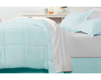 FaFurn California King Size 6-Piece Reversible Comforter Set - Aqua Blue, Microfiber