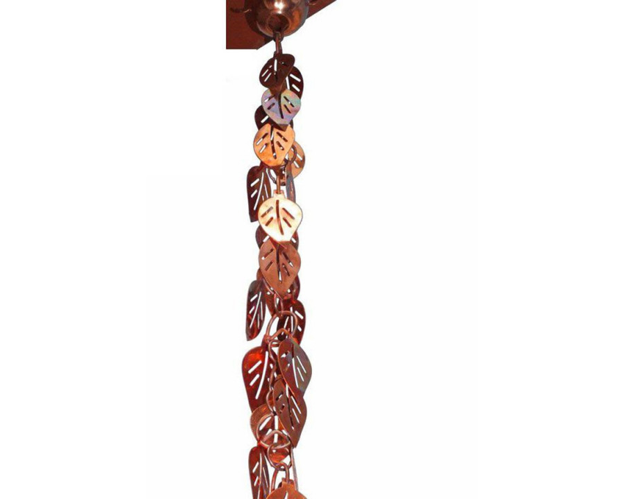 FaFurn - Pure Copper 8.5 Ft Leaves Rain Chain Rainwater Downspout