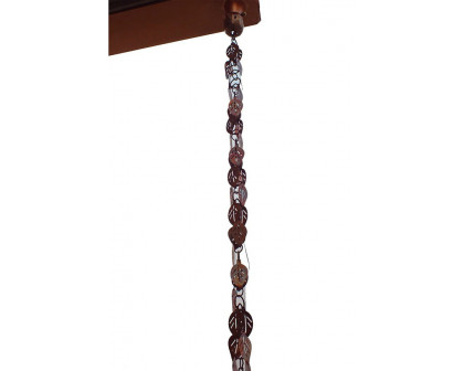 FaFurn - Pure Copper 8.5 Ft Leaves Rain Chain Rainwater Downspout