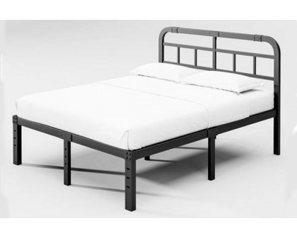 FaFurn California King Size Platform Bed with Headboard - Black, Metal