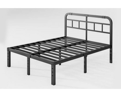 FaFurn California King Size Platform Bed with Headboard - Black, Metal