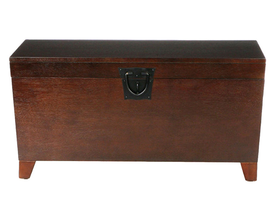 FaFurn Contemporary Lift Top Coffee Table Storage Trunk in Espresso Finish