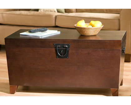 FaFurn Contemporary Lift Top Coffee Table Storage Trunk in Espresso Finish