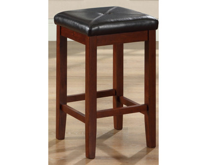 FaFurn - Vintage Bar Stools with Faux Leather Cushion Seat (Set of 2)