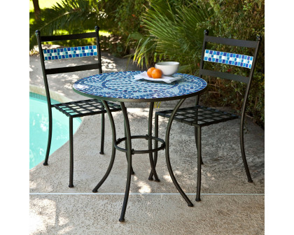 FaFurn - Mosaic Bistro Set in Aqua Blue