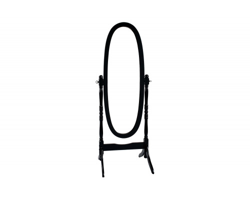 FaFurn Oval Cheval Floor Mirror Full Length Solid Wood - Black