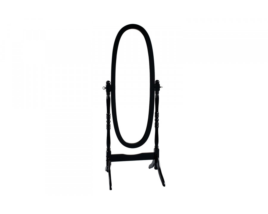 FaFurn Oval Cheval Floor Mirror Full Length Solid Wood - Black