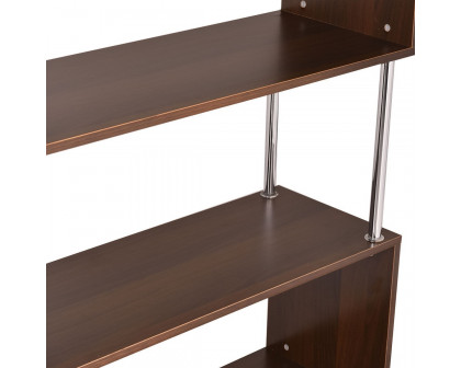 FaFurn Modern 4-Shelf Bookcase - Brown, Wood