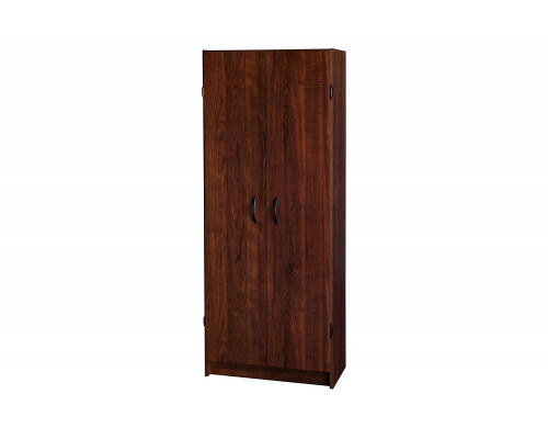 FaFurn - Wardrobe Cabinet with Shelves in Dark Cherry Wood Finish Bedroom Kitchen Or Bathroom