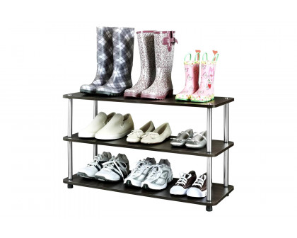 FaFurn - 3-Shelf Modern Shoe Rack Holds Up To 12 Pair of Shoes