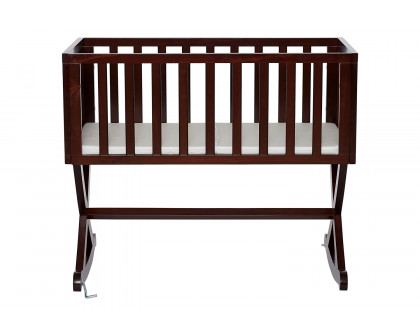 FaFurn Solid Wood Rocking Baby Glider Cradle with Crib Mattress - Cherry