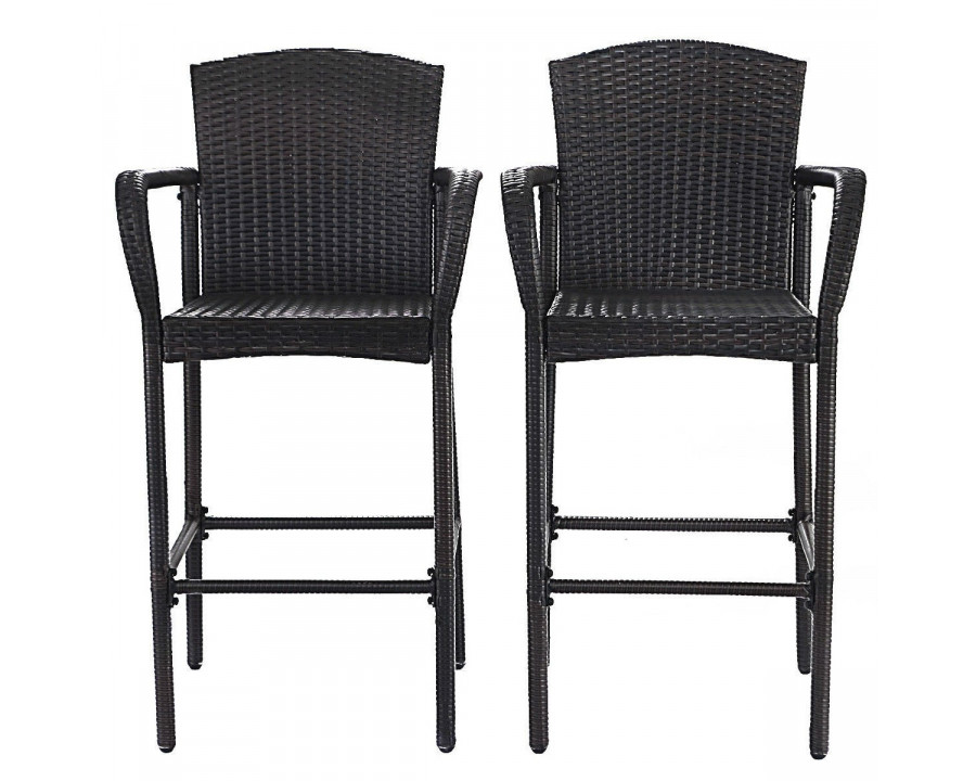 FaFurn - Set of 2 Barstools Set in Brown