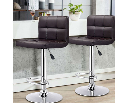 FaFurn Set of 2 Swivel Barstools Set - Brown