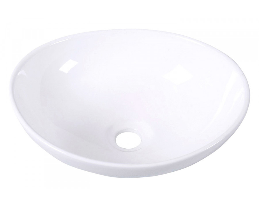 FaFurn - Contemporary Oval Basin Round Vessel Bathroom Sink in White