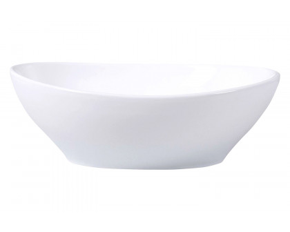 FaFurn - Contemporary Oval Basin Round Vessel Bathroom Sink in White