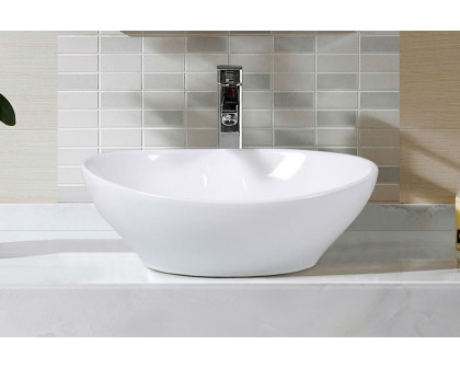 FaFurn - Contemporary Oval Basin Round Vessel Bathroom Sink in White