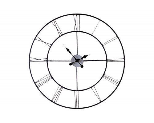 FaFurn - Oversized 30-Inch Black Wall Clock with Roman Numerals