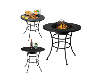 FaFurn - 4 in 1 Fire Pit, Grill Cooking Bbq Grate, Ice Bucket, Dining Table