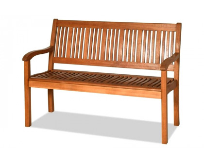 FaFurn - Farmhome Slatted 2 Seater Garden Eucalyptus Bench