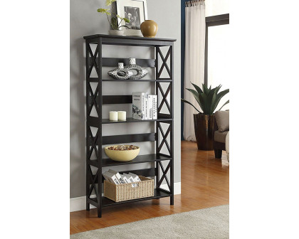 FaFurn - Glossy 5-Shelf Bookcase