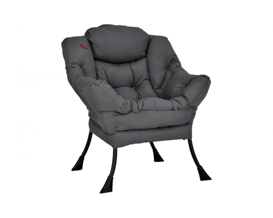 FaFurn Modern Cushioned Accent Chair with Side Pocket - Gray, Polyester Fabric/Steel