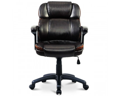 FaFurn - Ergonomic Office Chair on Casters in Brown, Faux Leather