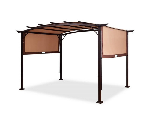 FaFurn - Gazebo Sun Shelter in Brown, Metal/Polyester