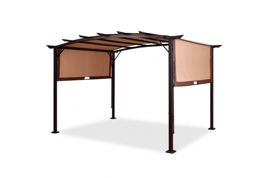 FaFurn™ Gazebo Sun Shelter - Brown, Metal/Polyester